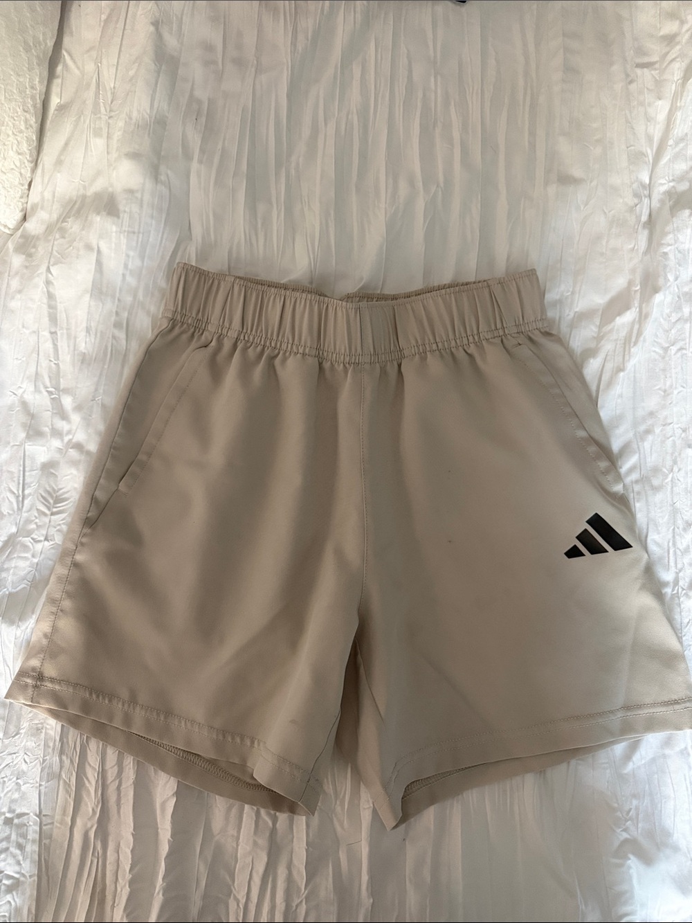adidas Boys Light Khaki Athletic Shorts